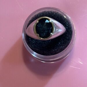 Hematite and silver ring